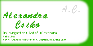 alexandra csiko business card